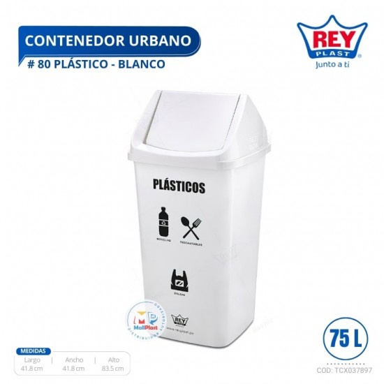 CONTENEDOR URBANO # 80 PLASTICO - BLANCO