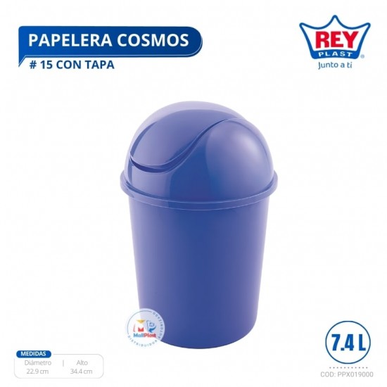 PAPELERA COSMOS # 15 C/ TAPA