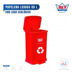 PAPELERA LEXUSS 55 L C/ LOGO ECOLOGICO