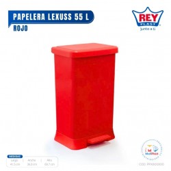 PAPELERA LEXUSS 55 L - ROJO