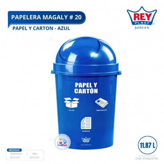 PAPELERA MAGALY # 20 PAPEL Y CARTON - AZUL