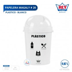 PAPELERA MAGALY # 20 PLASTICO - BLANCO