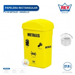 PAPELERA RECTANGULAR # 30 METALES