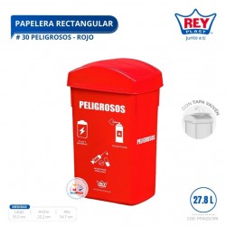 PAPELERA RECTANGULAR # 30 PELIGROSOS