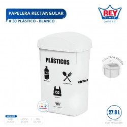 PAPELERA RECTANGULAR # 30 PLASTICO