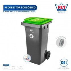 RECOLECTOR ECOLOGICO STANDARD 120 L APROVECHABLES - VERDE