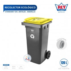 RECOLECTOR ECOLOGICO STANDARD 120 L METALES - AMARILLO