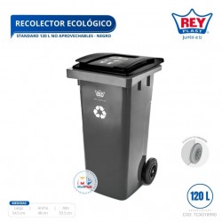 RECOLECTOR ECOLOGICO STANDARD 120 L NO APROVECHABLES - NEGRO