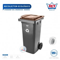 RECOLECTOR ECOLOGICO STANDARD 120 L ORGANICOS - MARRON