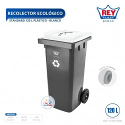 RECOLECTOR ECOLOGICO STANDARD 120 L PLASTICO - BLANCO