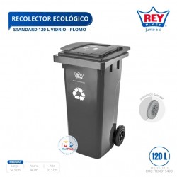 RECOLECTOR ECOLOGICO STANDARD 120 L VIDRIO - PLOMO