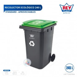 RECOLECTOR ECOLOGICO STANDARD 240 L APROVECHABLES - VERDE