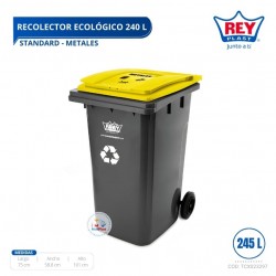 RECOLECTOR ECOLOGICO STANDARD 240 L METALES - AMARILLO