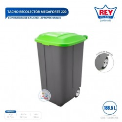 TACHO RECOLECTOR MEGAFORTE # 220 APROVECHABLES RUEDAS CAUCHO