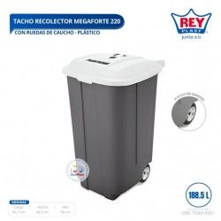 TACHO RECOLECTOR MEGAFORTE # 220 PLASTICO C/ RUEDAS CAUCHO