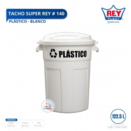 TACHO SUPER REY # 140 PLASTICO - BLANCO