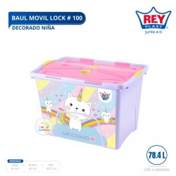 BAUL MOVIL LOCK # 100 DECORADO NIÑA