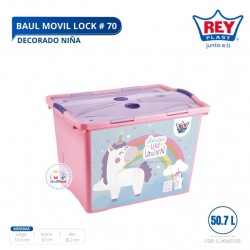 BAUL MOVIL LOCK # 70 DECORADO NIÑA