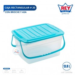 CAJA RECTANGULAR C/ BROCHE Y ASA # 20