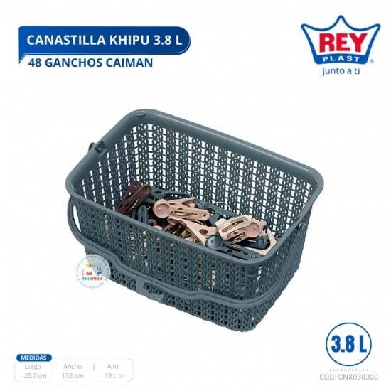 CANASTILLA KHIPU 3.8 L + 48 GANCHOS CAIMAN