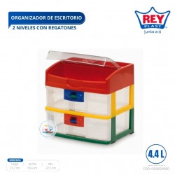 ORGANIZADOR DE ESCRITORIO X 2 NIVELES C/ REGATONES