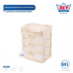 ORGANIZADOR DE ESCRITORIO X 3 NIVELES C/REGATONES