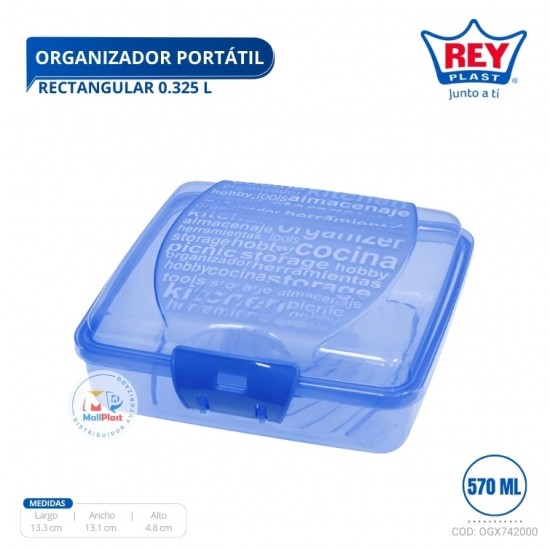 ORGANIZADOR PORTATIL CUADRADO 570 ML