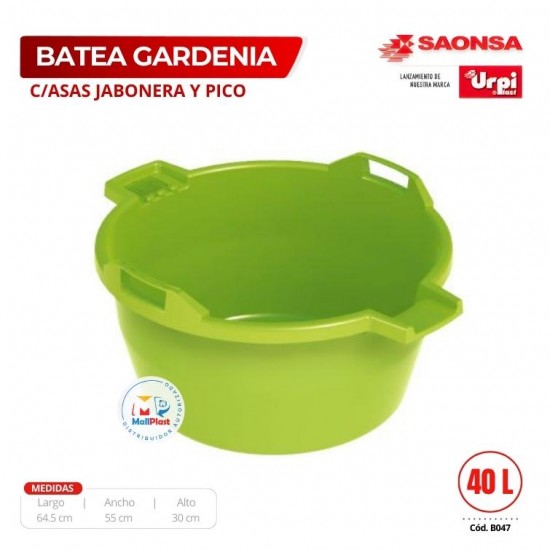 Batea Gardenia 40 L C/Asas Jabonera Y Pico II