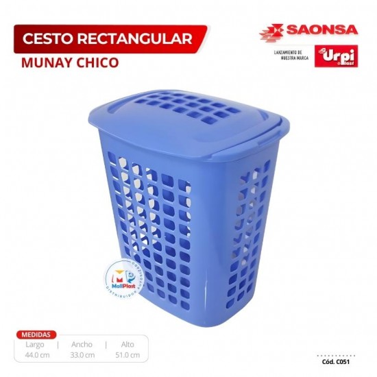 Cesto Rectangular Munay Chico C/Tapa