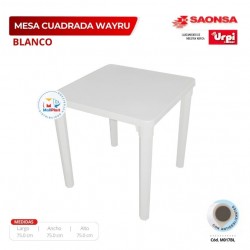 Mesa Cuadrada Wayru Blanco